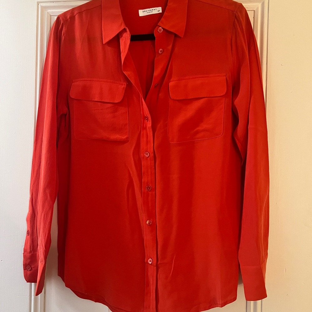 Equipment Scarlet Button-Up Blouse